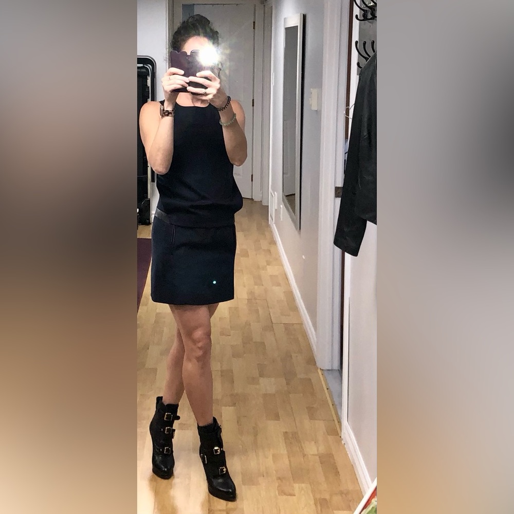 G-Star xs dress blue with black leather